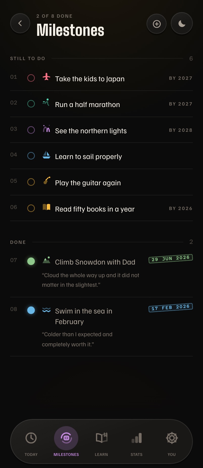 Days Strong on iPhone: your life